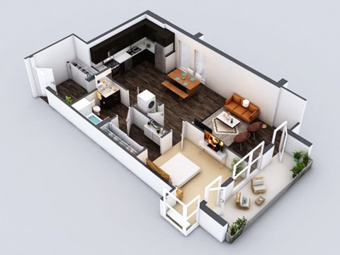 A2 Floorplan at 5550 Hollywood, Los Angeles, California